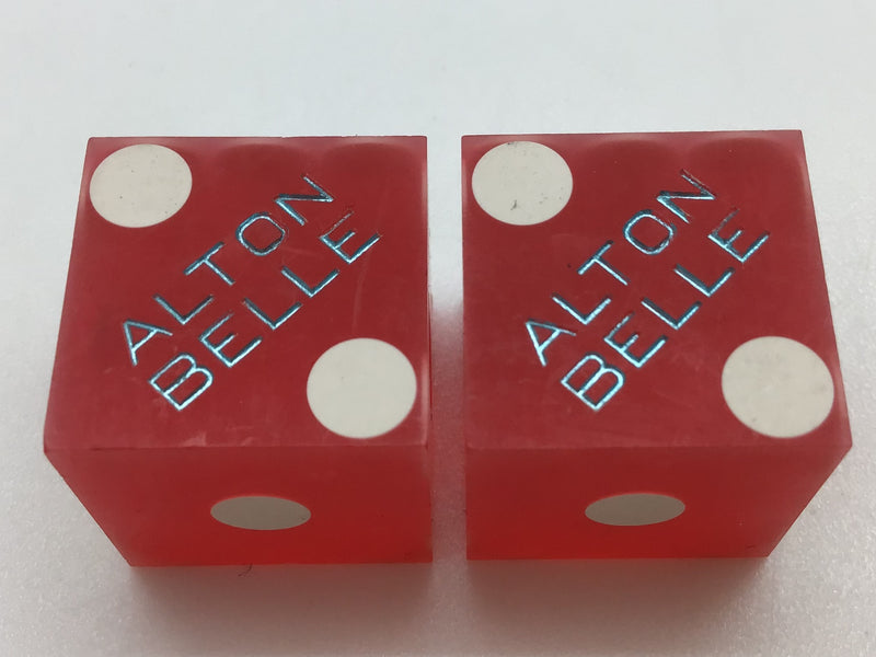 Alton Belle Riverboat Casino Dice Pair Red Alton, Illinois