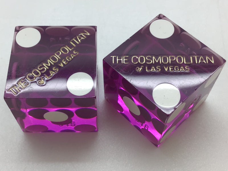 Cosmopolitan Casino Las Vegas Purple Dice Pair Matching Numbers