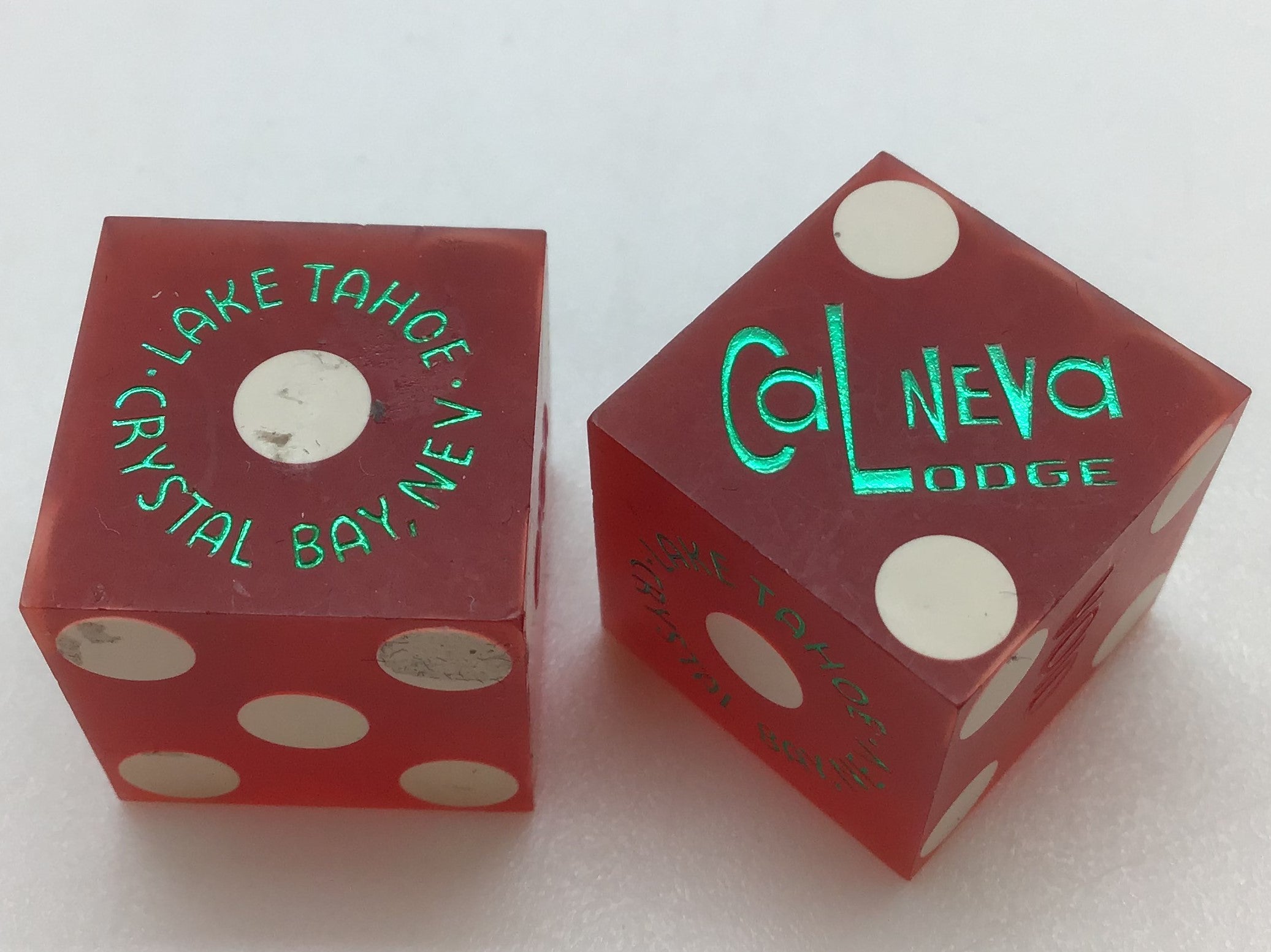 Cal Neva Lodge Lake Tahoe Nevada Red Dice Pair