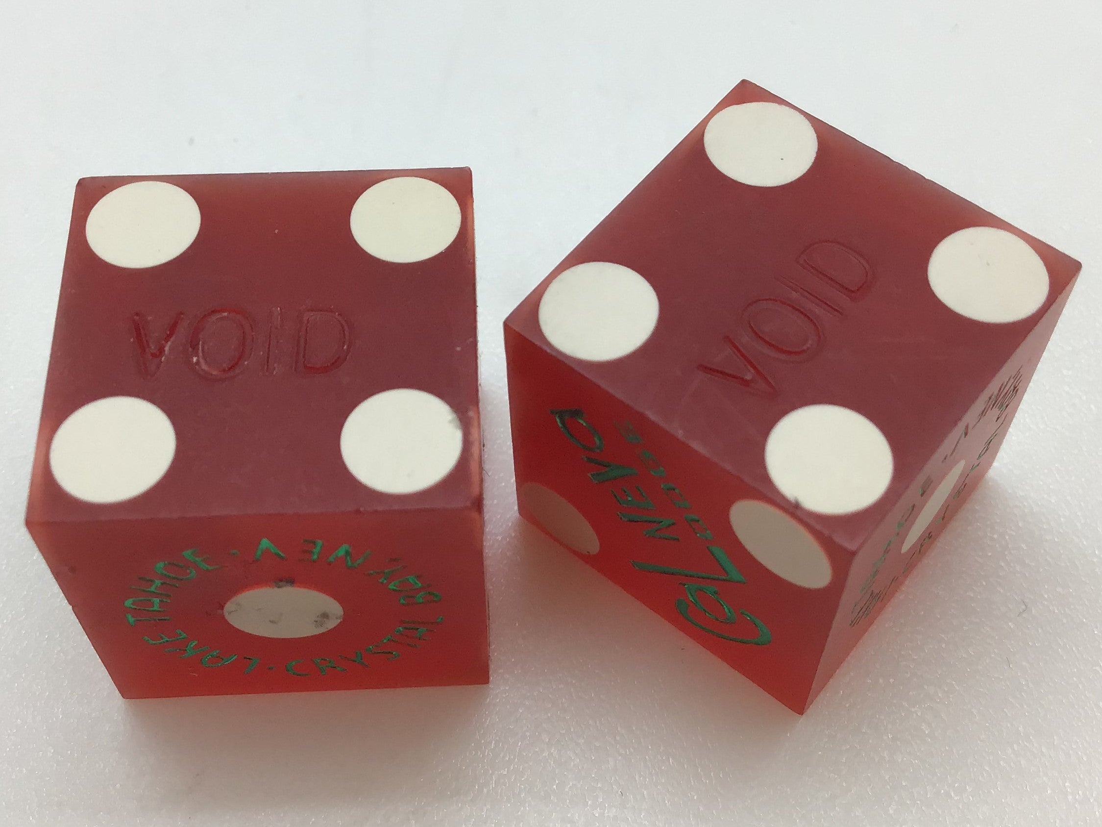 Cal Neva Lodge Lake Tahoe Nevada Red Dice Pair