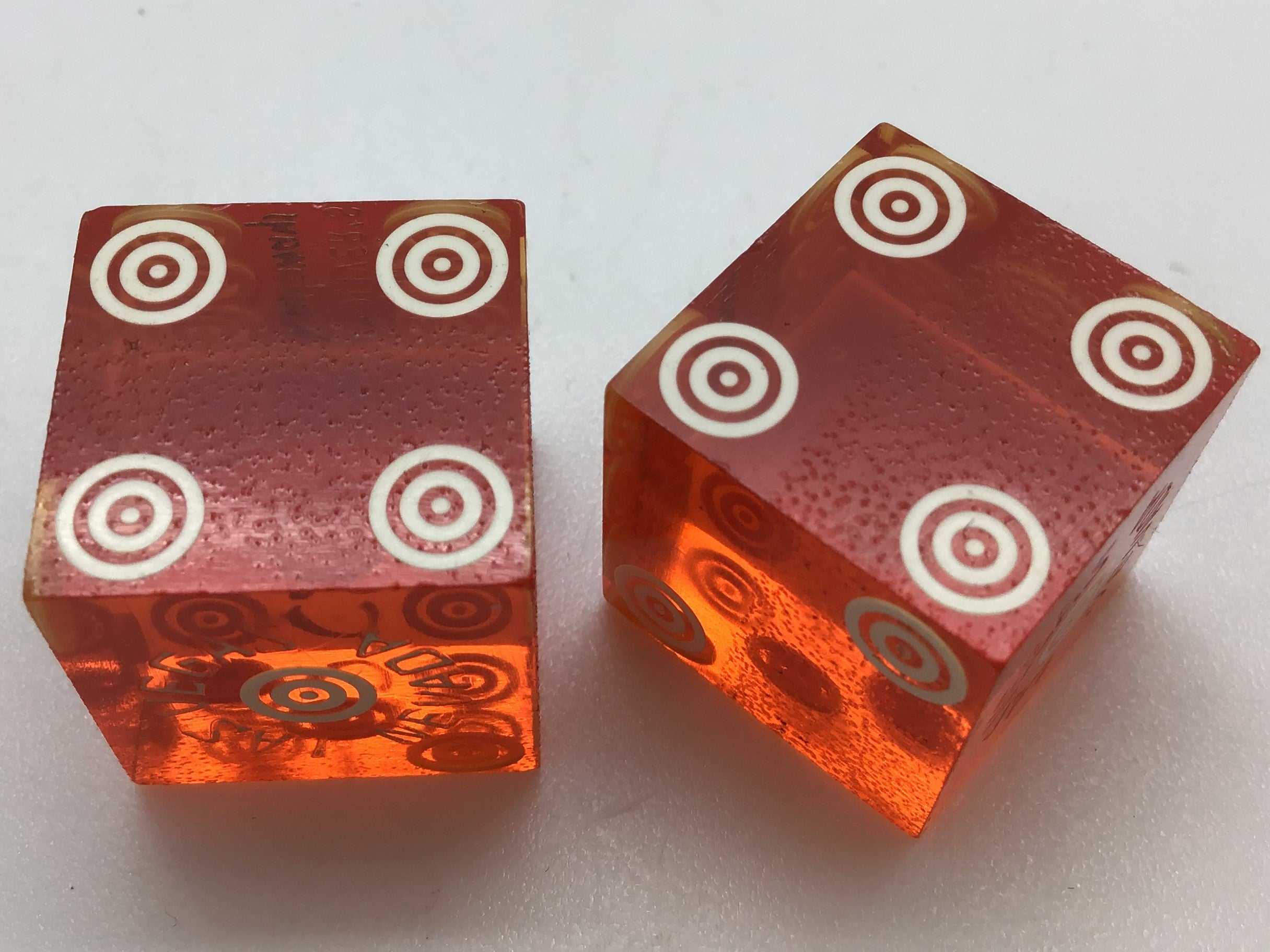 Oliver's Castaways Casino Las Vegas Orange Dice Pair