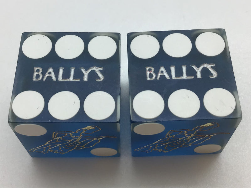 Bally's Casino Las Vegas Blue Dice Pair Matching Numbers