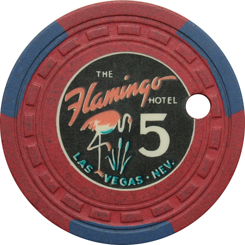 Flamingo Casino Las Vegas Nevada $5 Cancelled Chip 1960
