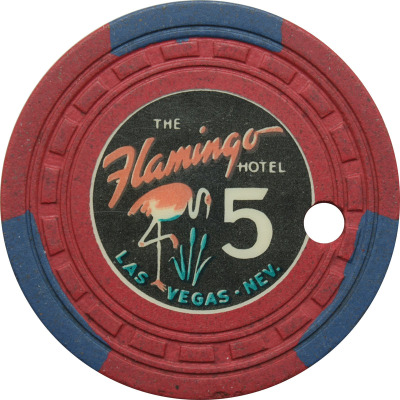 Flamingo Casino Las Vegas Nevada $5 Cancelled Chip 1960