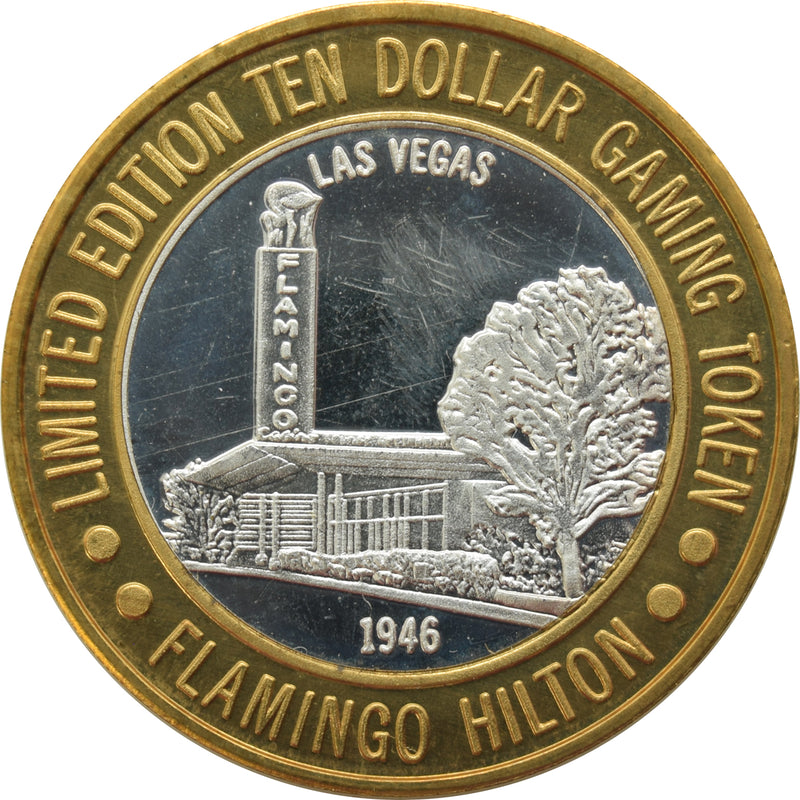 Flamingo Hilton Casino Las Vegas "1946 Casino" $10 Silver Strike .999 Fine Silver