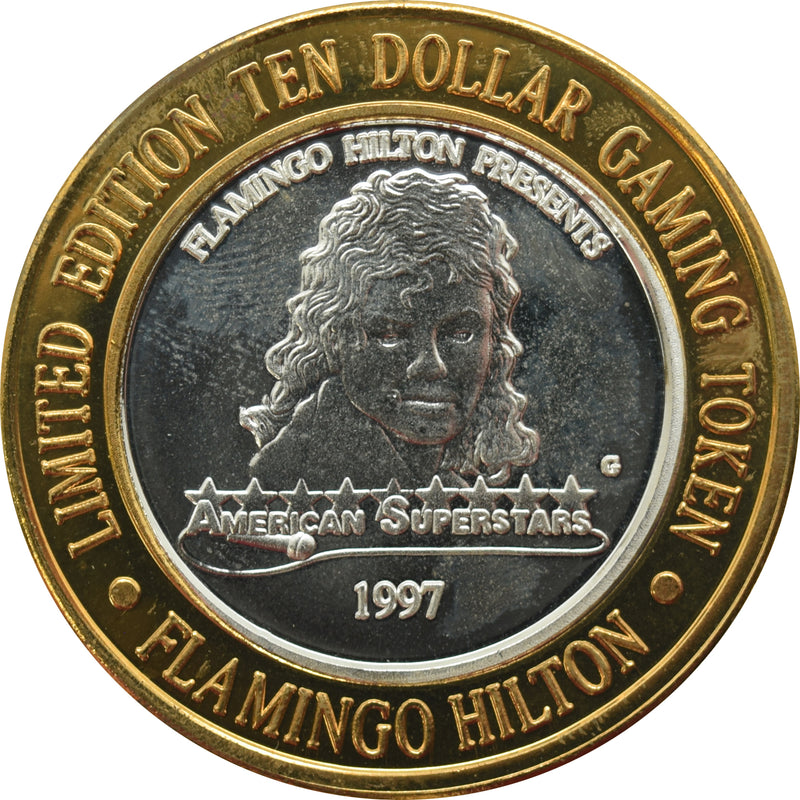 Flamingo Hilton Casino Reno "Michael Jackson" $10 Silver Strike .999 Fine Silver 1997