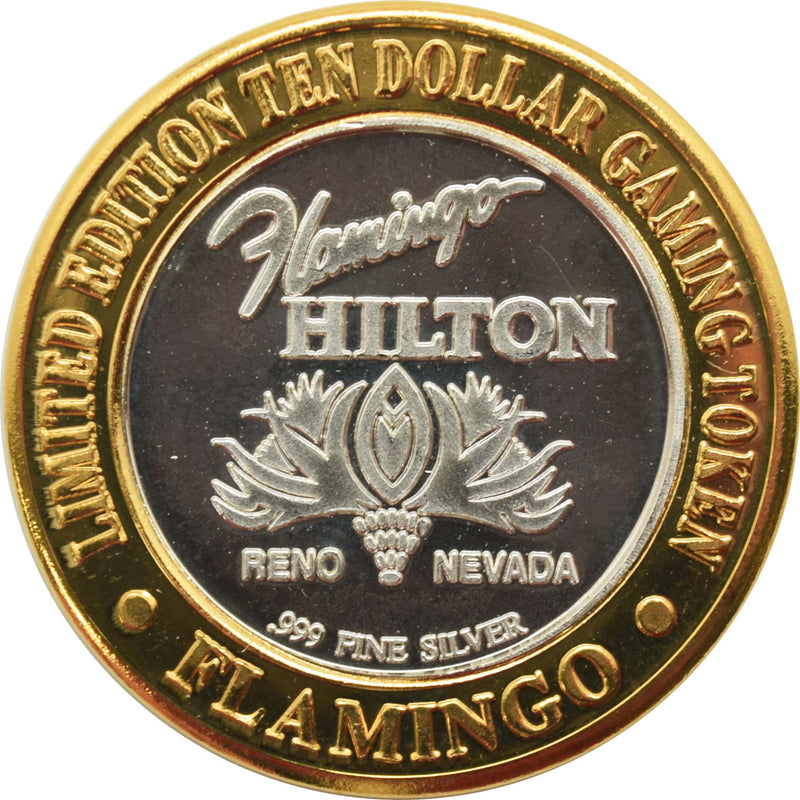 Flamingo Hilton Casino Reno "Welcome All Women Bowlers" $10 Silver Strike .999 Fine Silver 1997