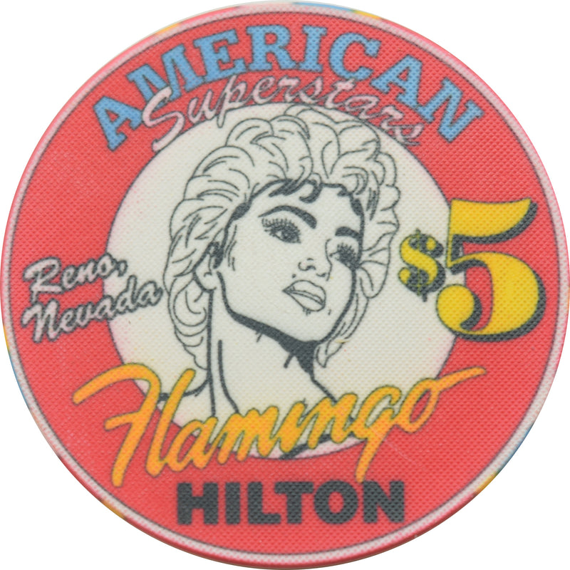 Flamingo Hilton Casino Reno Nevada $5 American Superstars Madonna Chip 1994