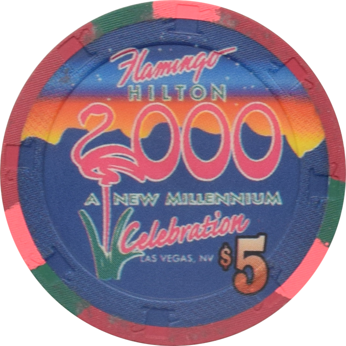 Flamingo Hilton Casino Las Vegas Nevada $5 Millennium Chip 1999