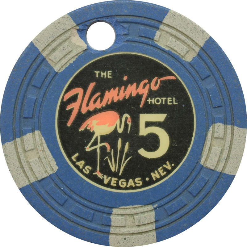 Flamingo Hotel Casino Las Vegas Nevada $5 Cancelled Chip 1950