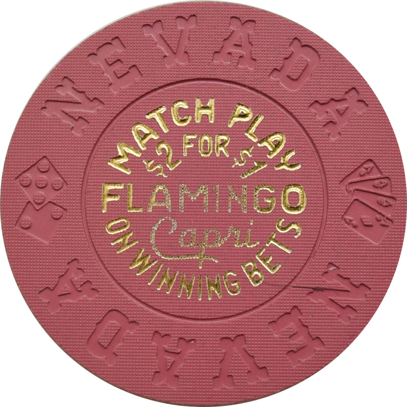 Flamingo Capri Casino Las Vegas Nevada Match Play Fuchsia Chip 1980s