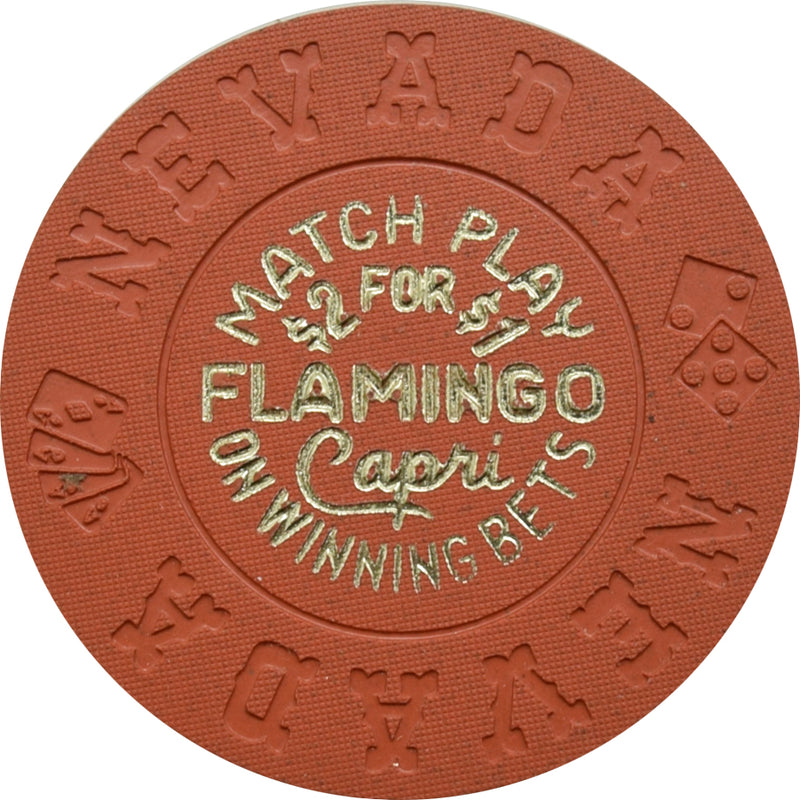 Flamingo Capri Casino Las Vegas Nevada Match Play Orange Chip 1970s