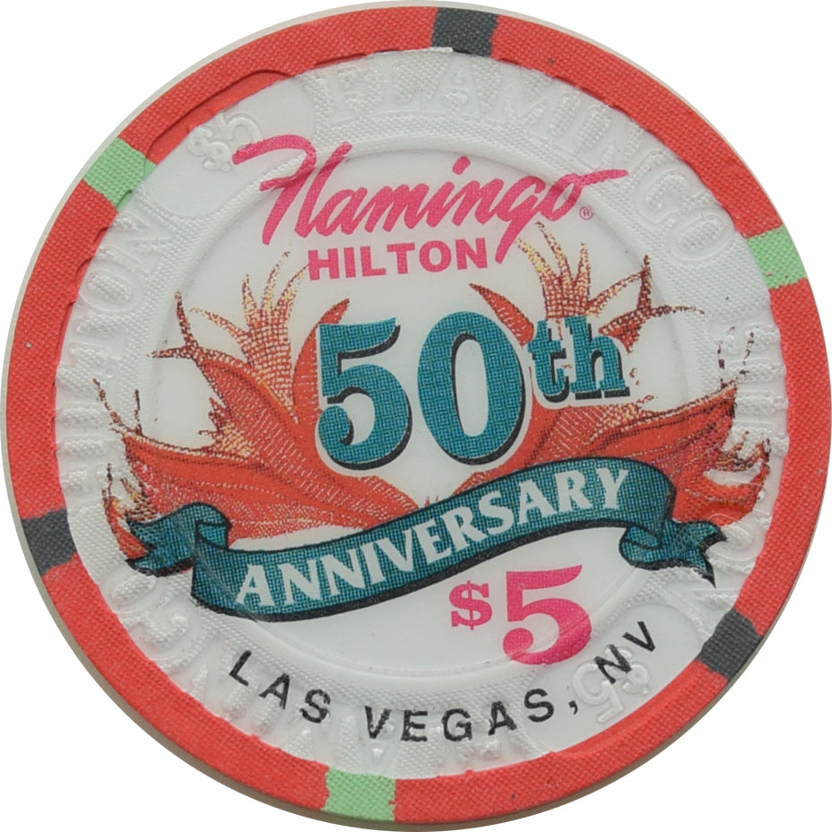 Flamingo Hilton Casino Las Vegas Nevada $5 Bugsy Siegel Chip 1997