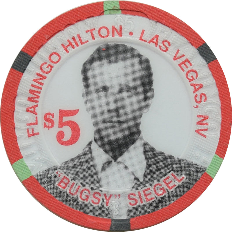 Flamingo Hilton Casino Las Vegas Nevada $5 Bugsy Siegel Chip 1997