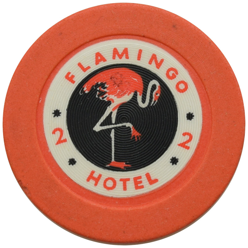 Flamingo Casino Las Vegas Nevada Roulette 2 Orange Chip 1950