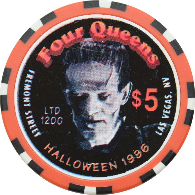 Four Queens Casino Las Vegas Nevada $5 Frankenstein Halloween Chip 1996