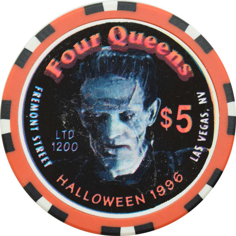 Four Queens Casino Las Vegas Nevada $5 Frankenstein Halloween Chip 1996