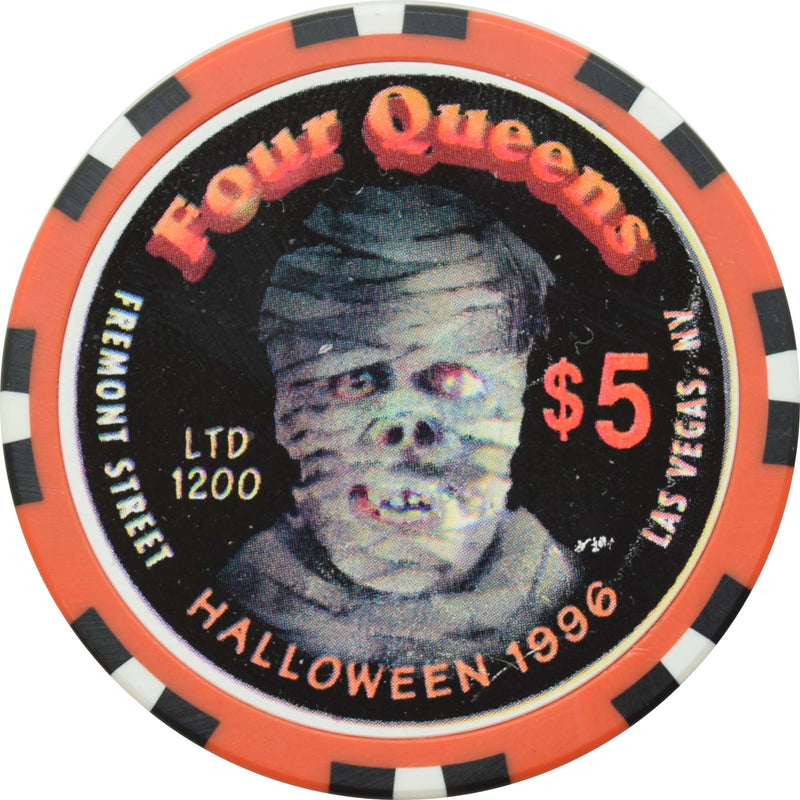 Four Queens Casino Las Vegas Nevada $5 Mummy Halloween Chip 1996