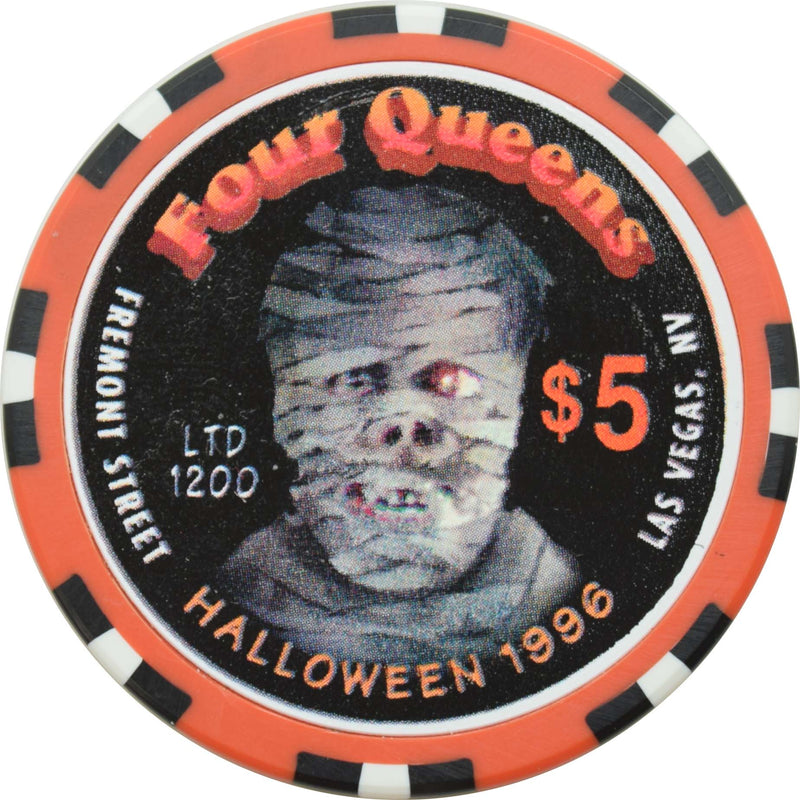 Four Queens Casino Las Vegas Nevada $5 Mummy Halloween Chip 1996