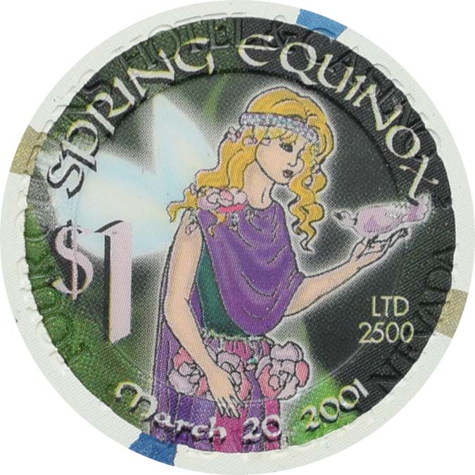 Four Queens Casino Las Vegas Nevada $1 Spring Equinox Chip 2001