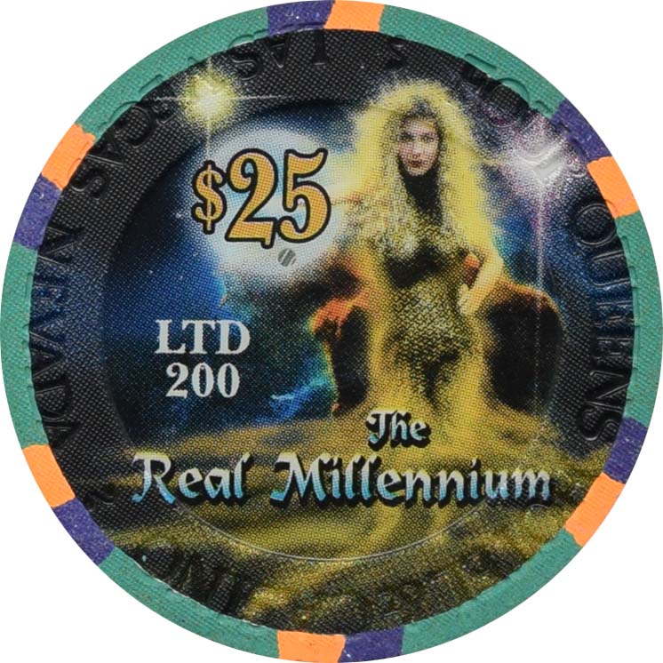 Four Queens Casino Las Vegas Nevada $25 The Real Millennium Chip 2001