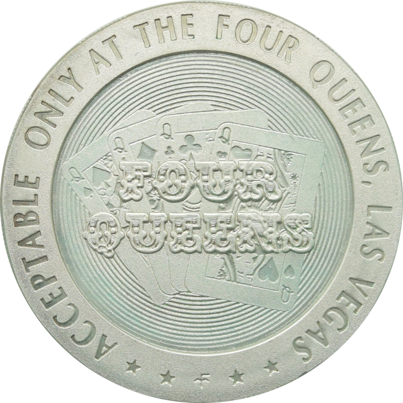 Four Queens Casino Las Vegas Nevada $5 Sterling Silver Token 1967