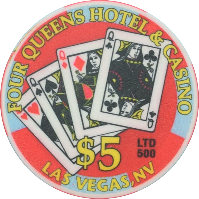 Four Queens Casino Las Vegas Nevada $5 Sunday Football 1 of 2 Chip 1999