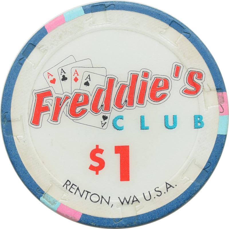 Freddie's Club Casino Renton Washington $1 Chip