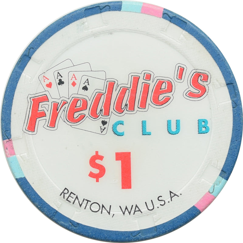 Freddie's Club Casino Renton Washington $1 Chip
