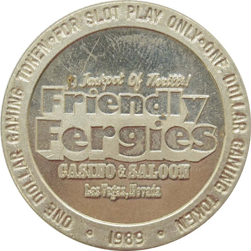 Friendly Fergie's Casino Las Vegas Nevada $1 Token 1989