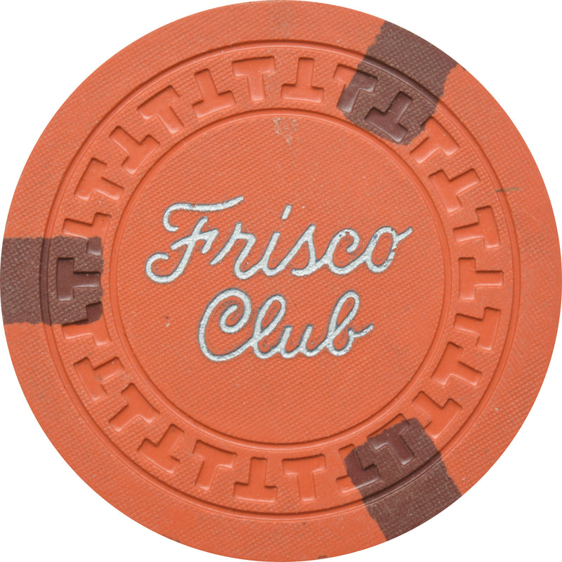 Frisco Club Casino Reno Nevada Orange Chip 1951