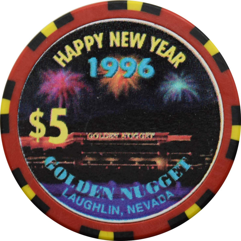Golden Nugget Casino Laughlin Nevada $5 Chip Happy New Year 1996