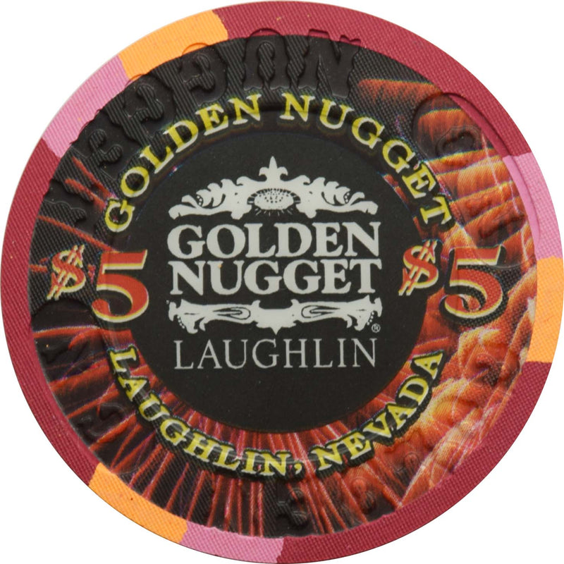 Golden Nugget Casino Laughlin Nevada $5 Chip Independence Day 2001