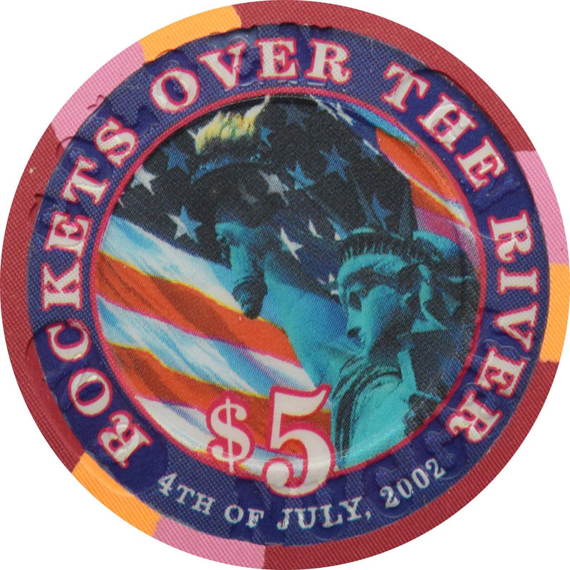 Golden Nugget Casino Laughlin Nevada $5 Chip Independence Day 2002