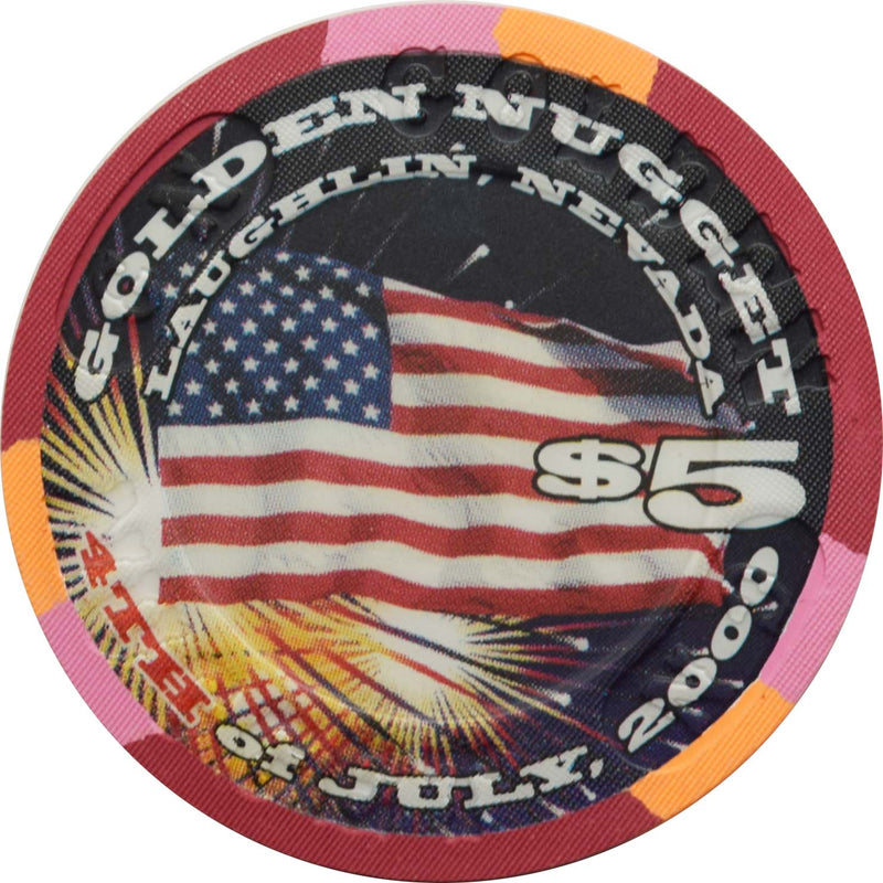 Golden Nugget Casino Laughlin Nevada $5 Chip Independence Day 2000