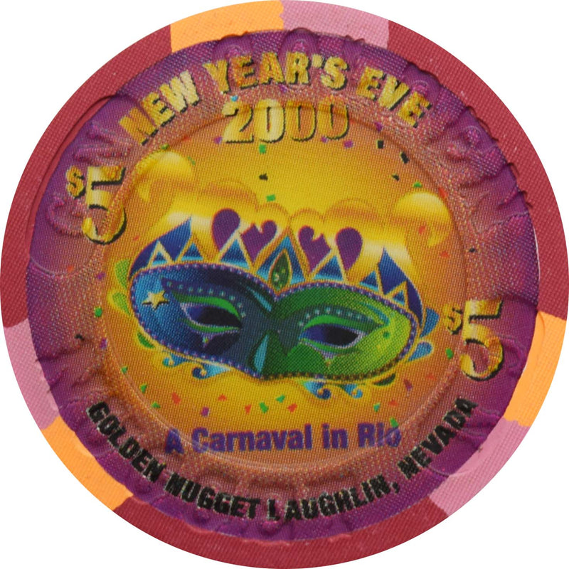 Golden Nugget Casino Laughlin Nevada $5 Chip New Year's 2000