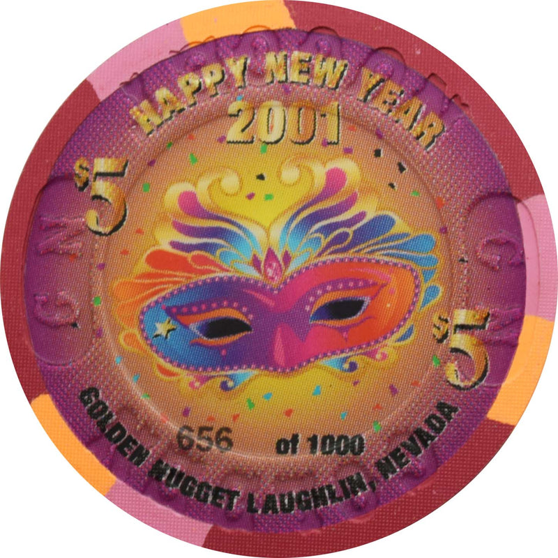 Golden Nugget Casino Laughlin Nevada $5 Chip New Year's 2000