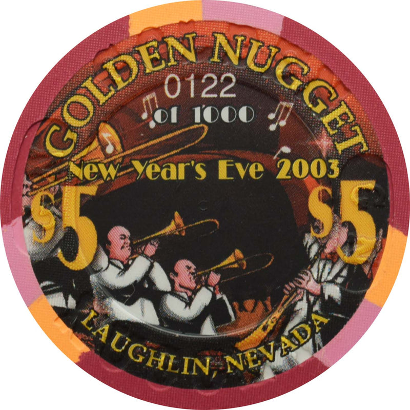 Golden Nugget Casino Laughlin Nevada $5 Chip New Year's Eve 2003