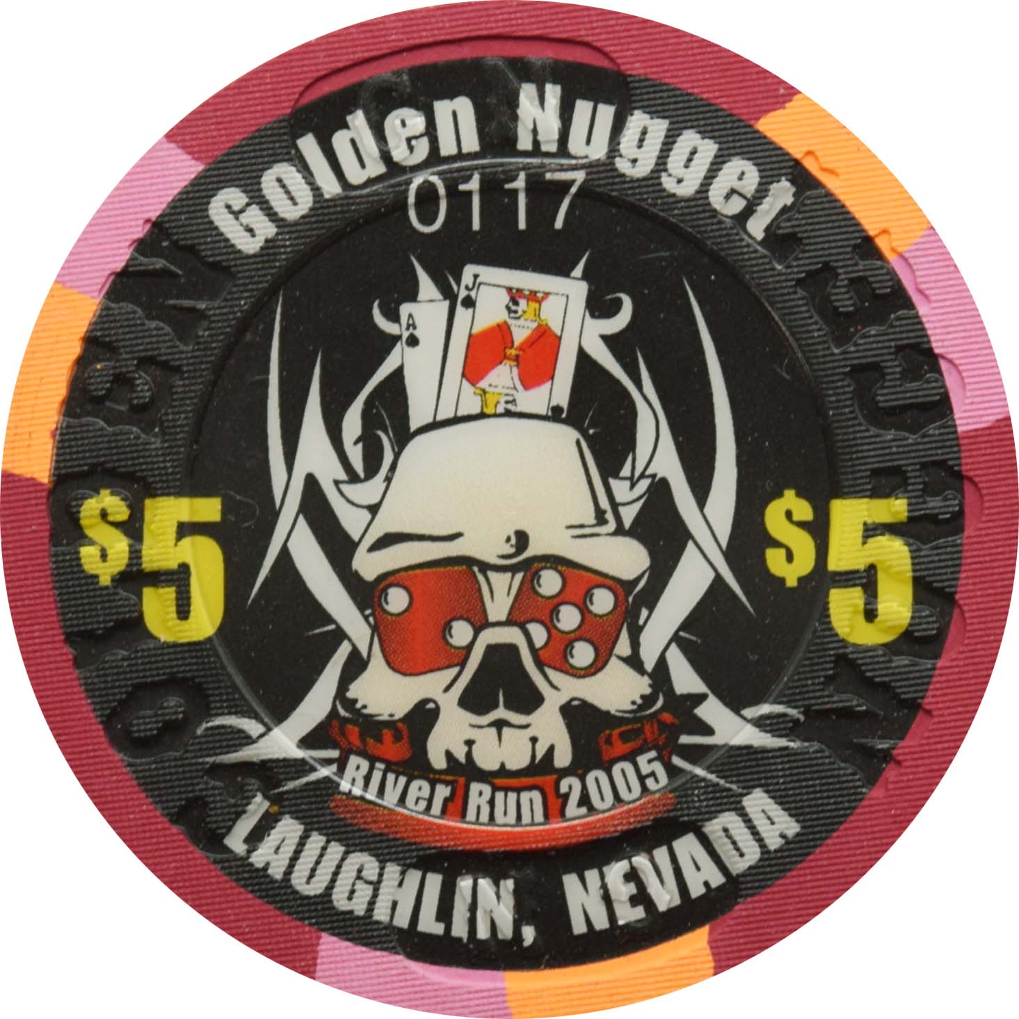 Golden Nugget Casino Laughlin Nevada $5 Chip River Run 2005