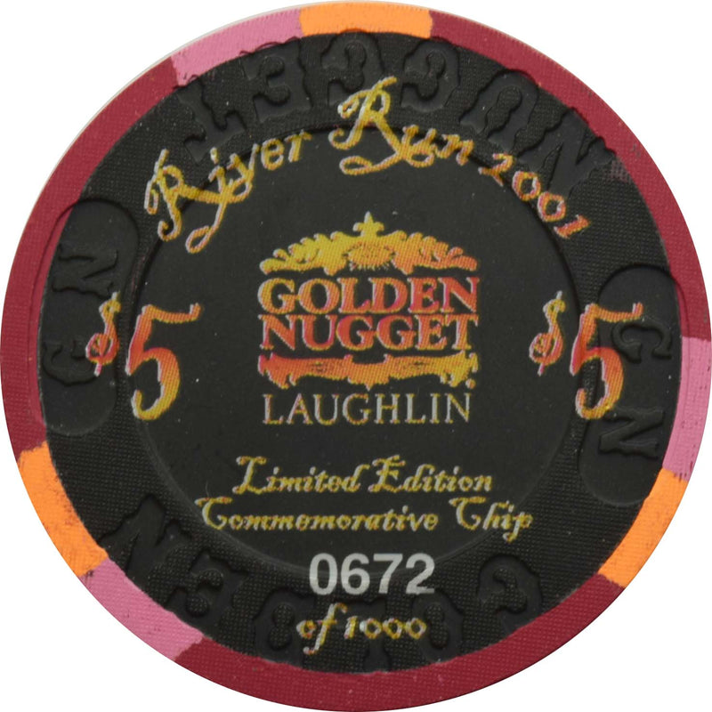 Golden Nugget Casino Laughlin Nevada $5 Chip River Run 2001