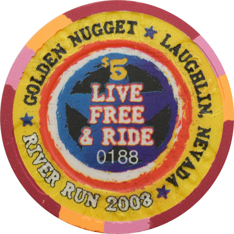 Golden Nugget Casino Laughlin Nevada $5 Chip River Run 2003