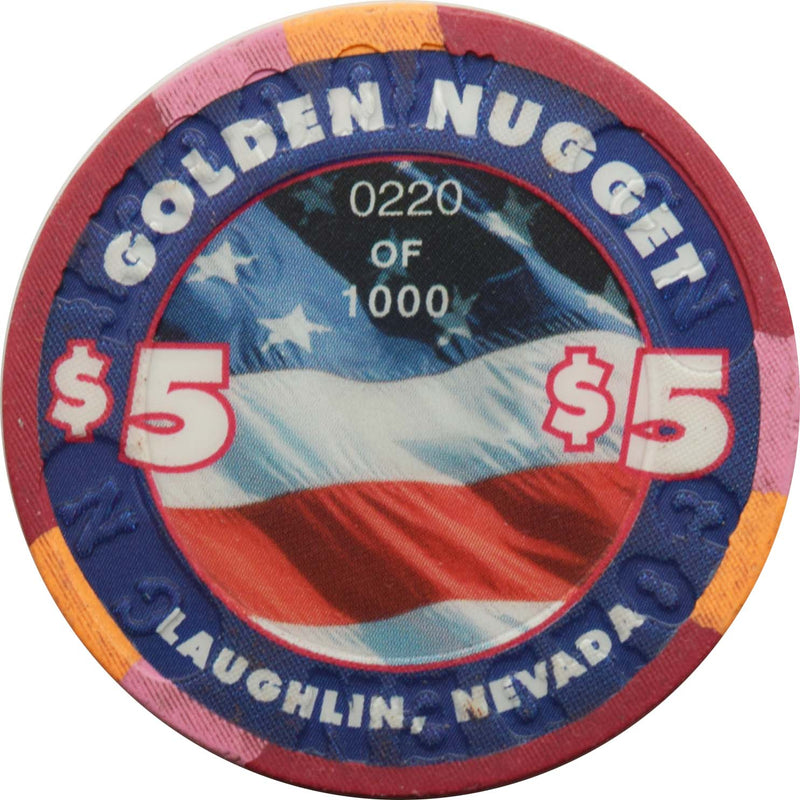 Golden Nugget Casino Laughlin Nevada $5 Chip Independence Day 2003
