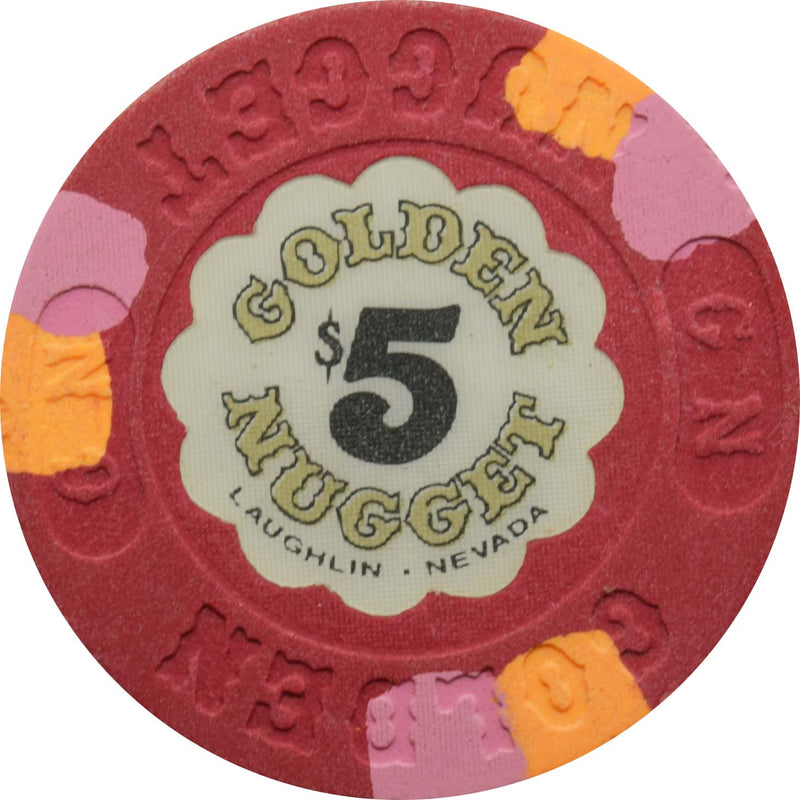 Golden Nugget Casino Laughlin Nevada $5 Chip 1988