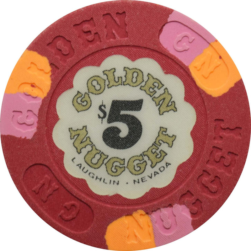 Golden Nugget Casino Laughlin Nevada $5 Chip 1988