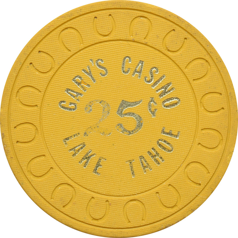 Gary's Casino Lake Tahoe Nevada 25 Cent Chip 1976