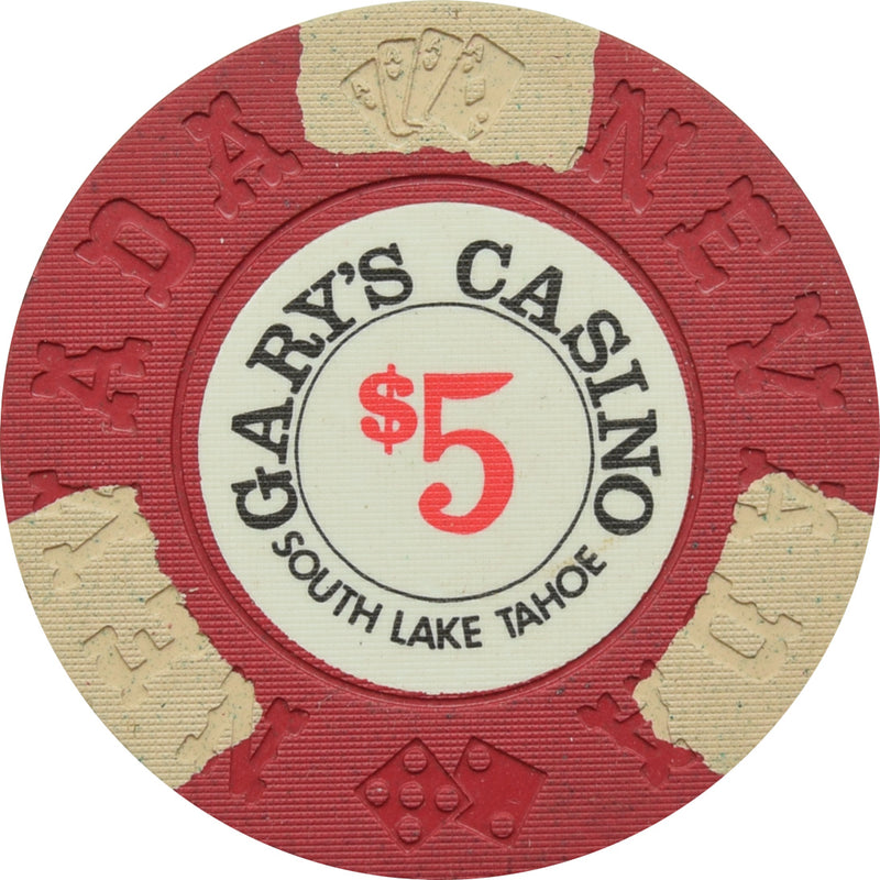 Gary's Casino Lake Tahoe Nevada $5 Chip 1976