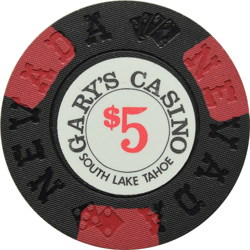 Gary's Casino Lake Tahoe Nevada $5 Black Chip 1976