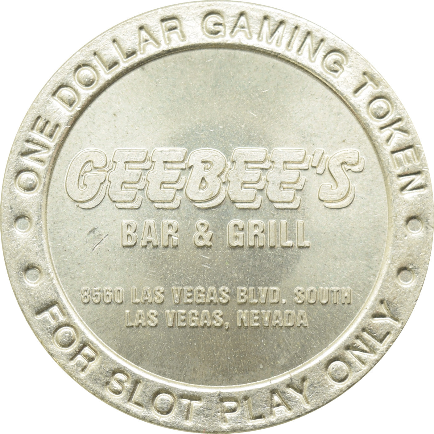 Geebee's Bar & Grill Las Vegas NV $1 Token 1996