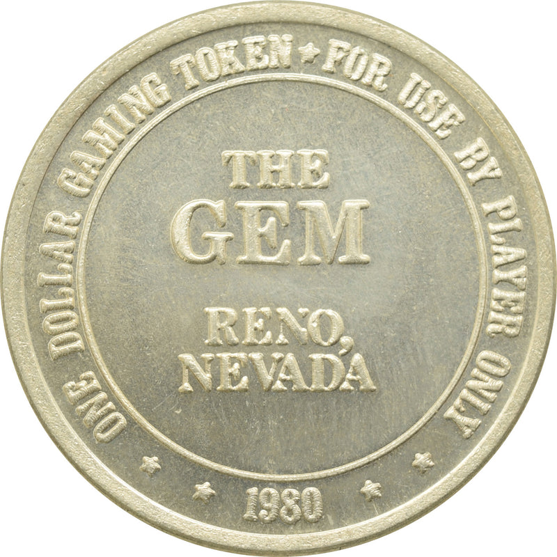 Gem Casino Reno NV $1 Token 1980