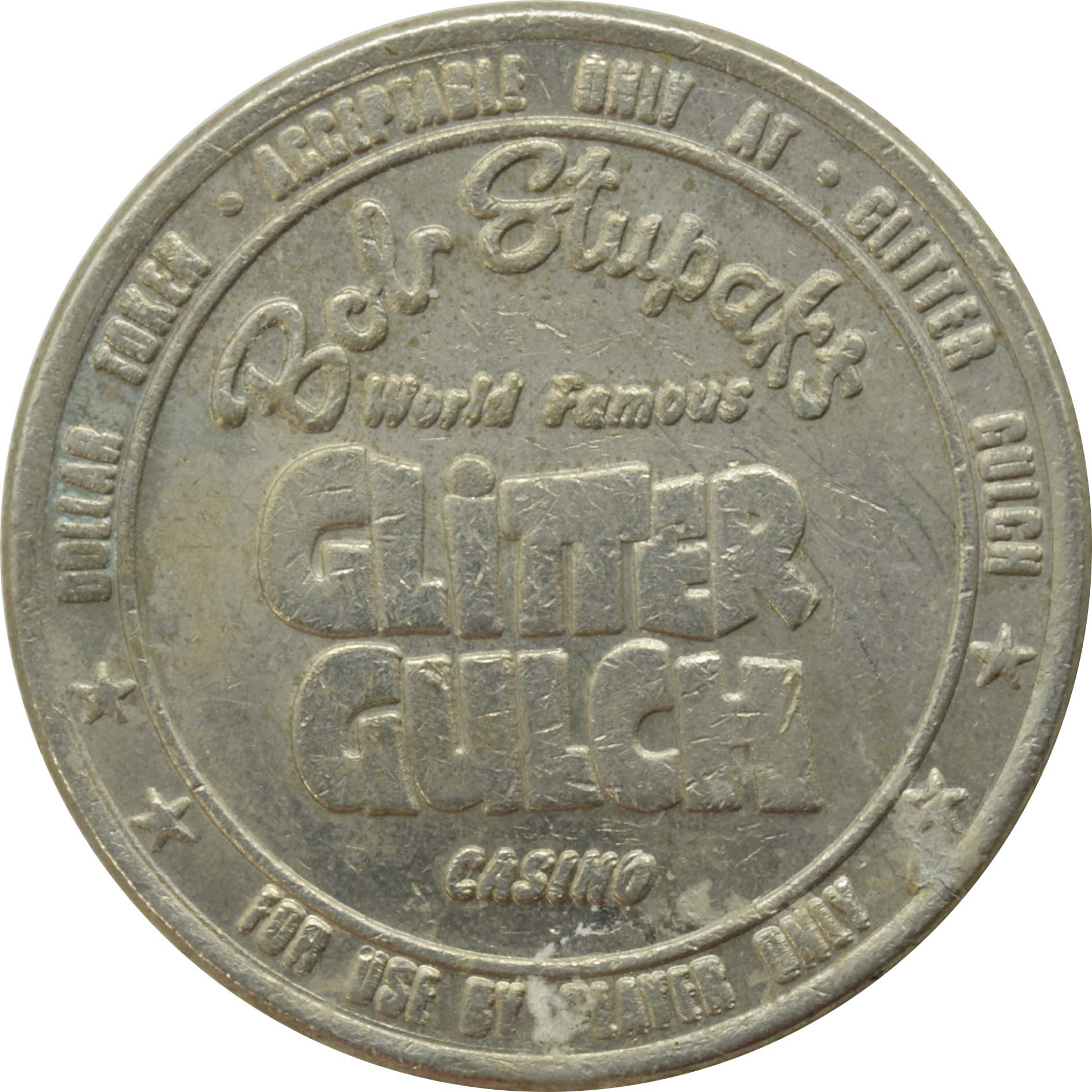 Glitter Gulch Casino Las Vegas Nevada $1 Token 1980